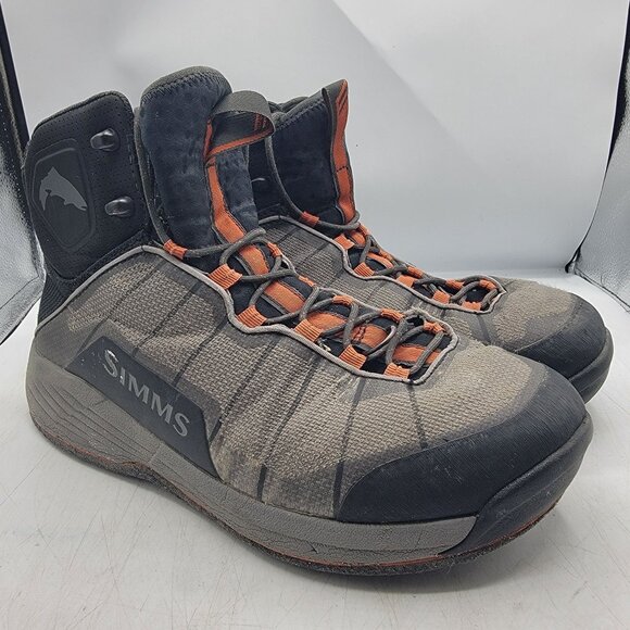 Simms Flyweight Wading Boots Felt Sole Mens 12 Gray Fishing Outdoors Summer - Picture 1 of 13